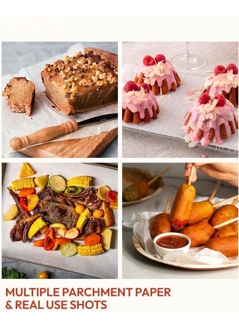 2Pack Parchment paper Baking paper (20m*30cm each) for bread pastries cupcake - Non-Stick, Chlorine Free, Water&Oil proof, Silicone Coated, air fryer paper special oil blotting roll paper, Oven Food Tray, Baking Pan - Image 2